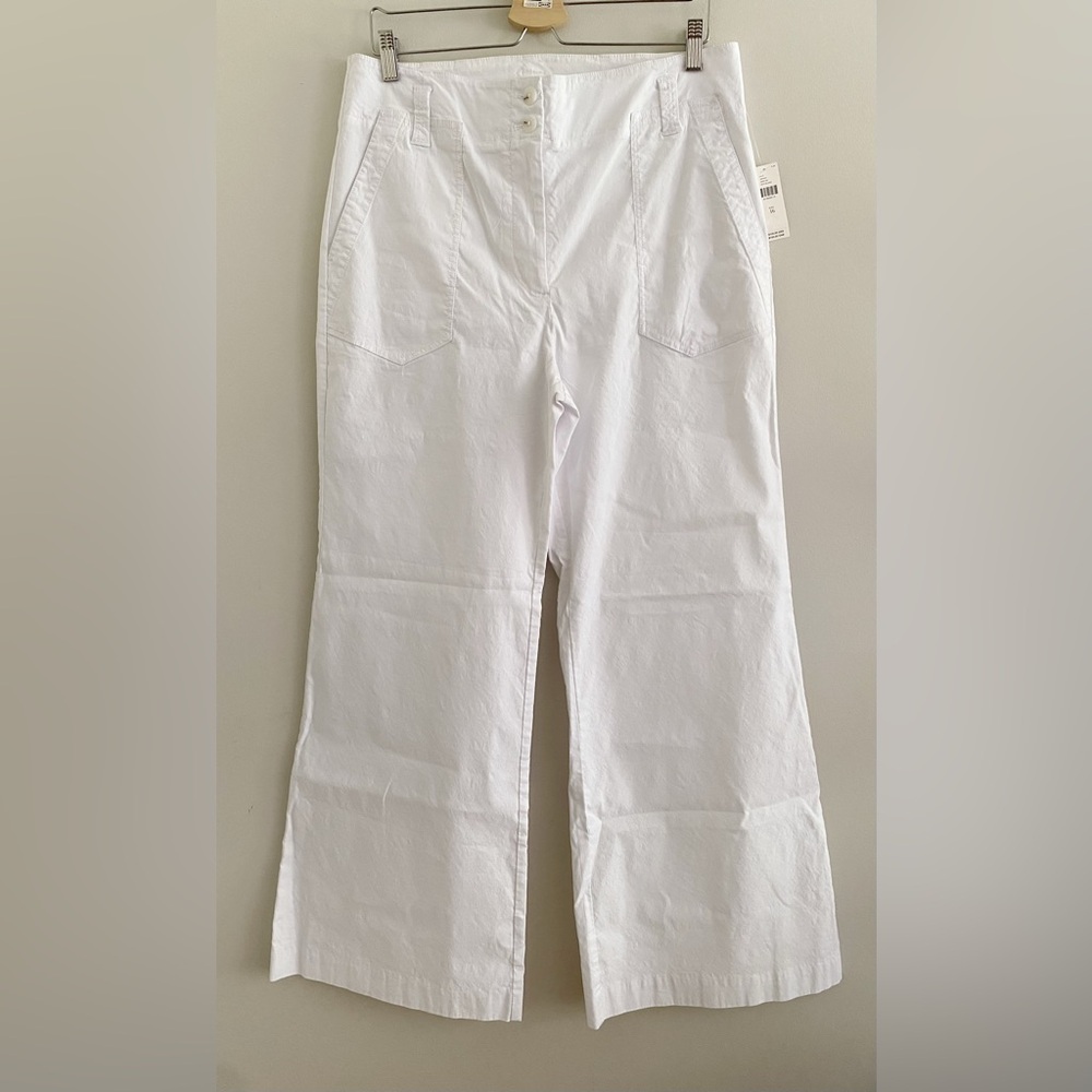 Anthropologie The Naomi Wide-Leg Flare Pants by Maeve size 16 new white nwt - Picture 7 of 7